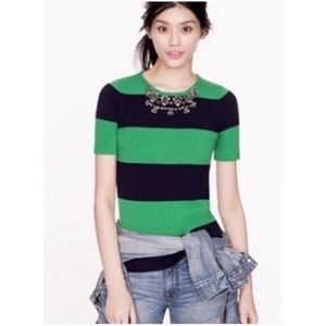J. Crew Blue & Green Rugby Sweater XS